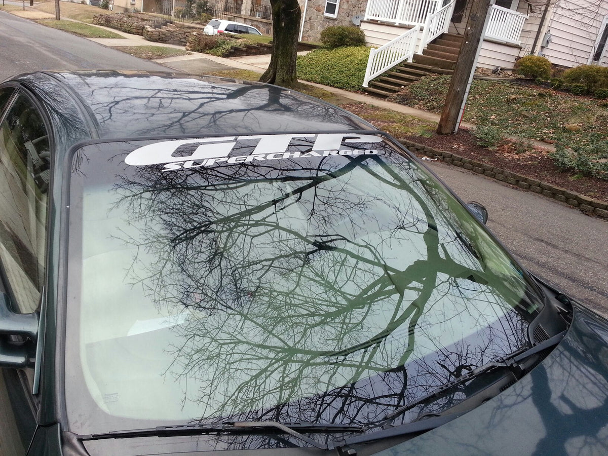 GRAND PRIX GTP SUPERCHARGED WINDSHIELD / WINDOW VINYL STICKER DECAL BANNER