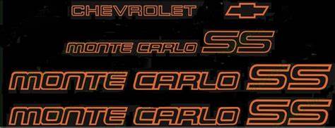 1985 1986 MONTE CARLO SS DECAL KIT COMPLETE