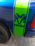 DODGE RAM BEDSIDE DECALS WITH RAM HEAD & HEMI