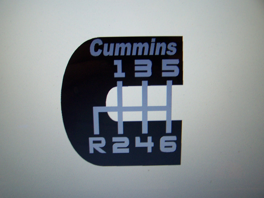 CUMMINS LOGO 6 SPEED WITH TEXT VINYL STICKER DECAL CHOOSE COLOR