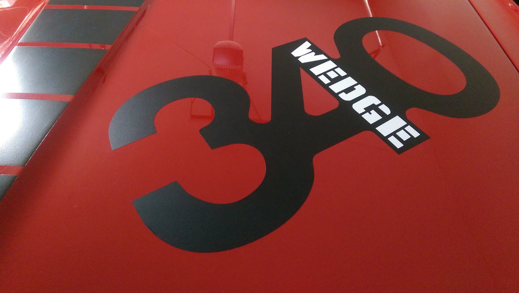 MOPAR 360 340 383 440 WEDGE HOOD DECAL STICKER