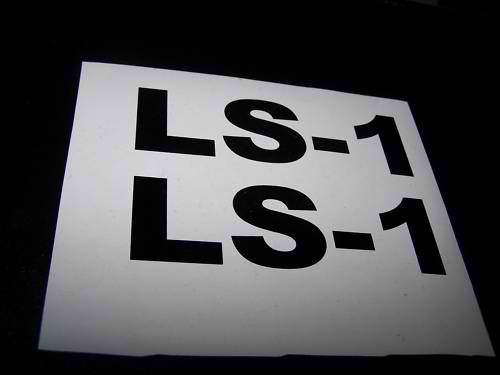 LS-1 DECAL HOOD FENDER VALVE COVER VINYL STICKER