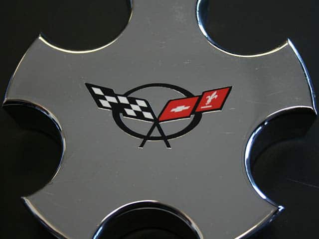 CORVETTE C5 LOGO WHEEL CENTER CAP DECAL SET OF 4