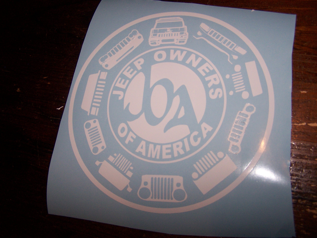 JEEP OWNERS OF AMERICA MEMBERS VINYL DECAL STICKER