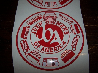 JEEP OWNERS OF AMERICA MEMBERS VINYL DECAL STICKER