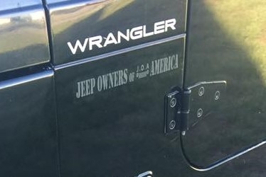 JEEP OWNERS OF AMERICA SMALL VINYL DECAL STICKER BANNER JOA