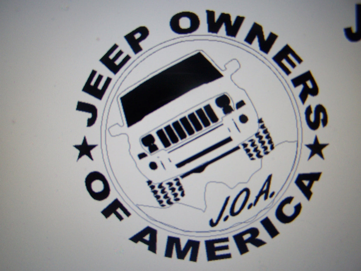 JEEP OWNERS OF AMERICA MEMBERS XK VINYL DECAL STICKER