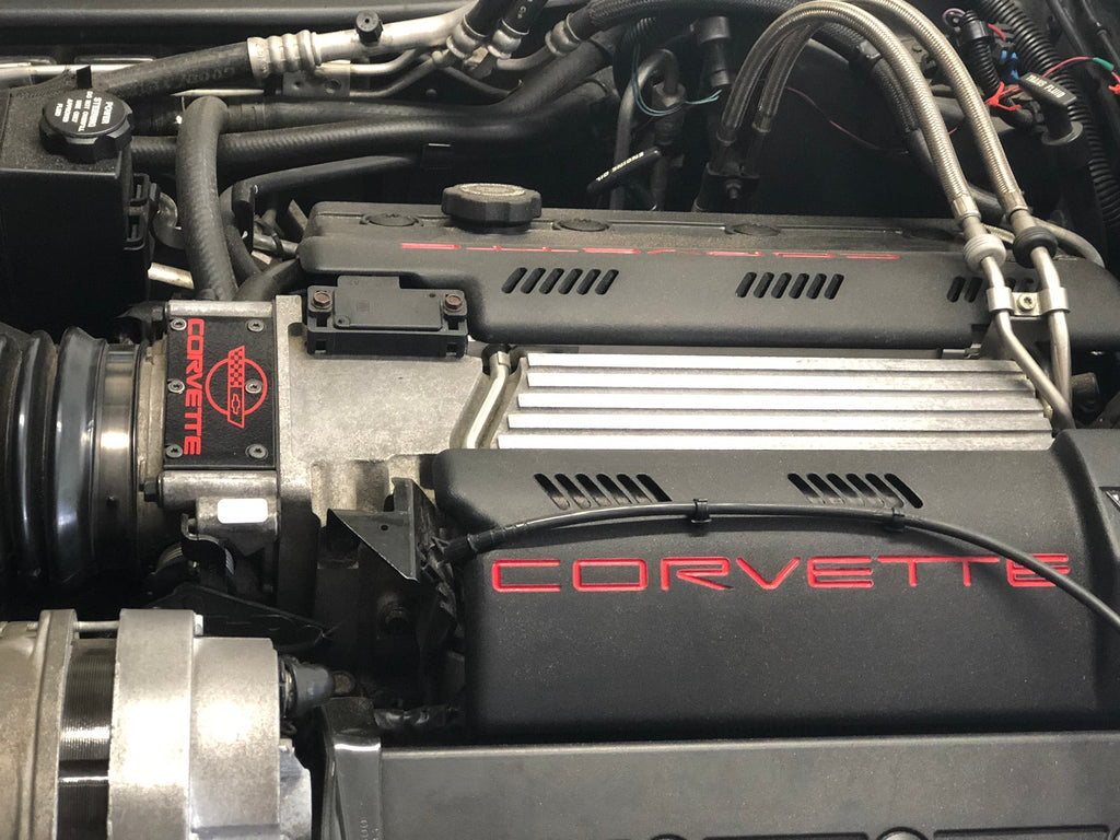 CORVETTE C4 THROTTLE BODY OVERLAY DECAL WITH EMBLEM